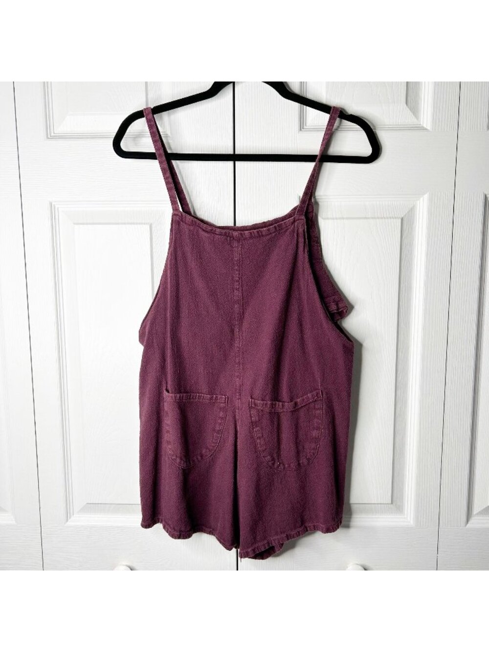 Dark Purple Sleeveless Pocket Front Romper Women's Size Small S **